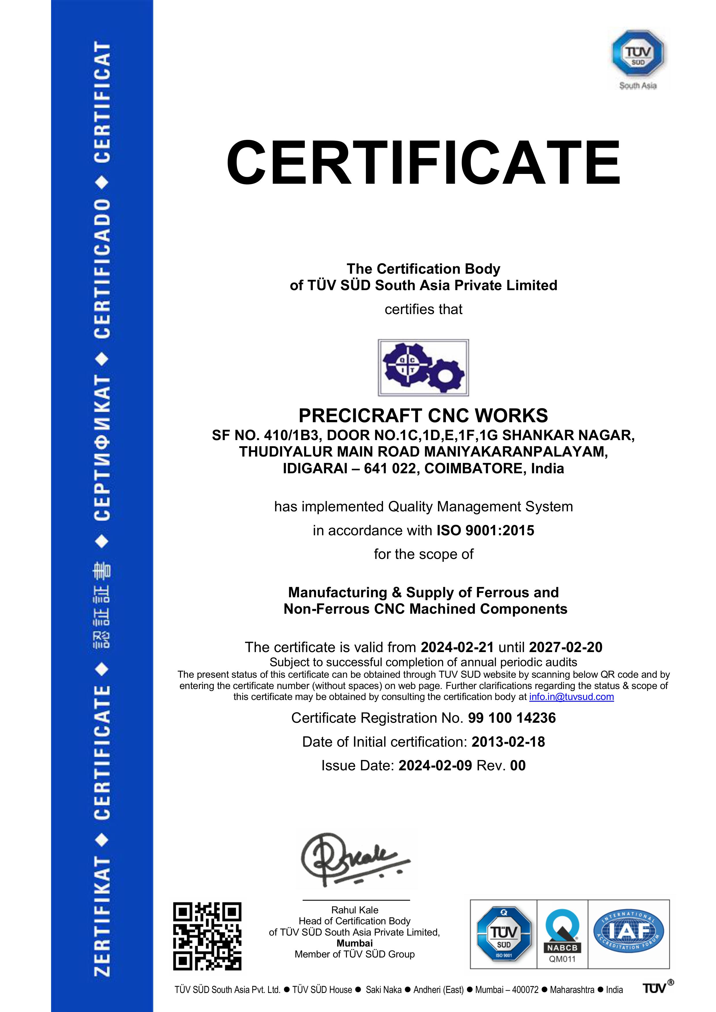Certificate 1